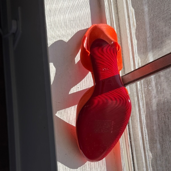 Christian Louboutin Bright Red Suede Slingback Pumps - Picture 3 of 3